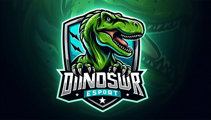 make unique dinosaur logo with t shirt concept