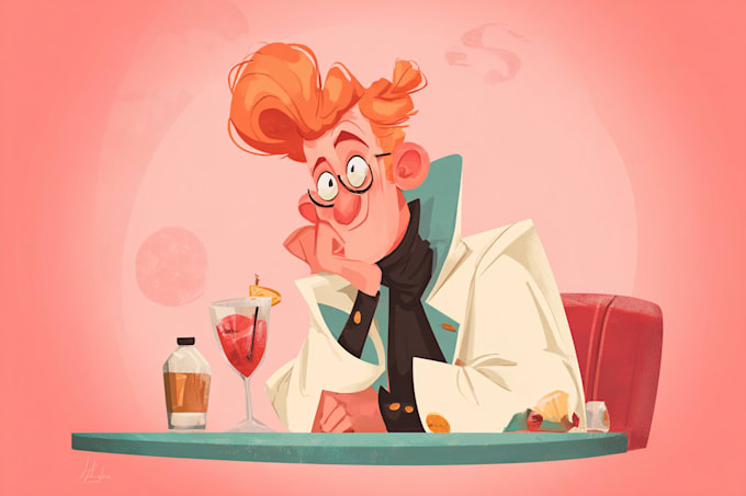 draw retro vintage illustration cartoon character