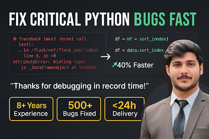 python debugging and bug fixing, code review and optimization