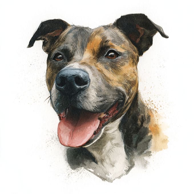 draw watercolor pet portrait