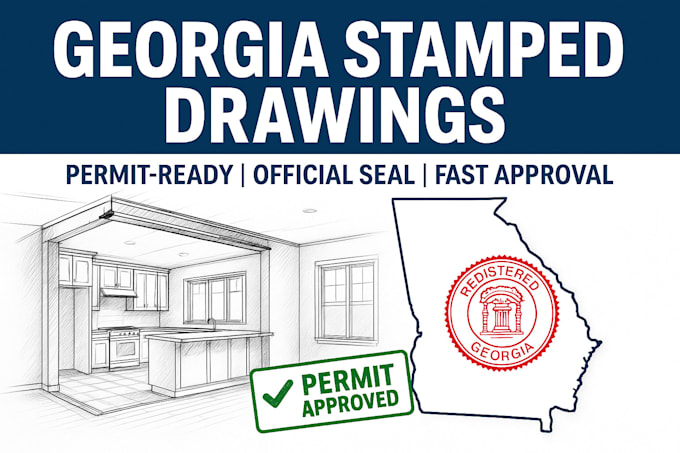 prepare georgia architectural drawings with official seal for quick permits