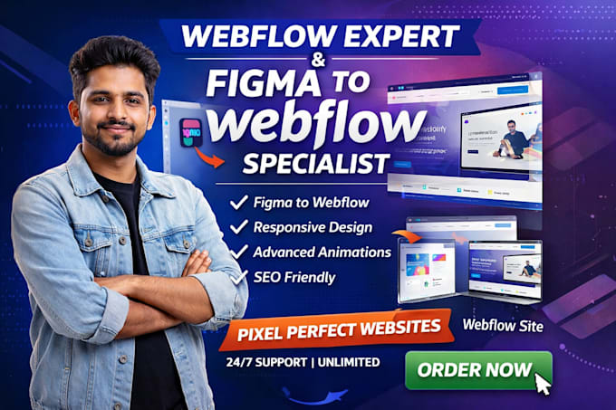 design or develop webflow website, webflow template, figma to webflow