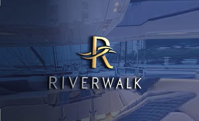design creative outstanding river walk logo