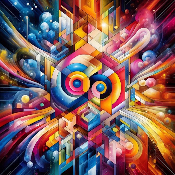 do a abstract geometric digital art