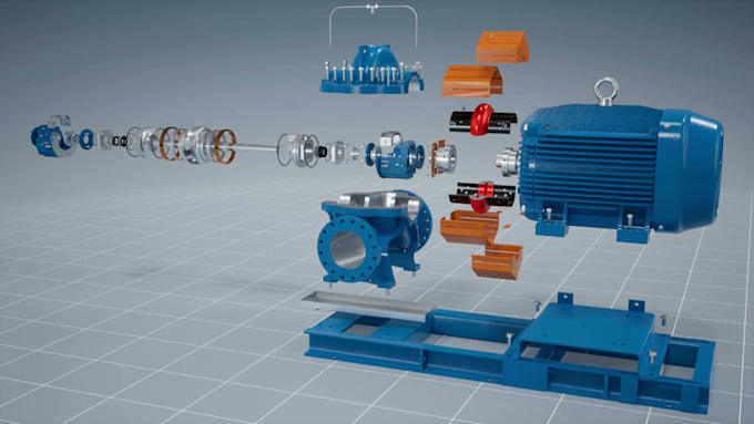create exploded view and assembly 3d animation for your product or machine