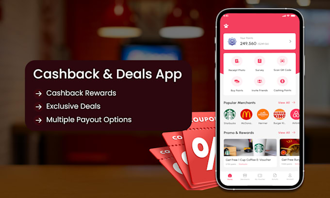 create a cashback and rewards app like rakuten for android and ios