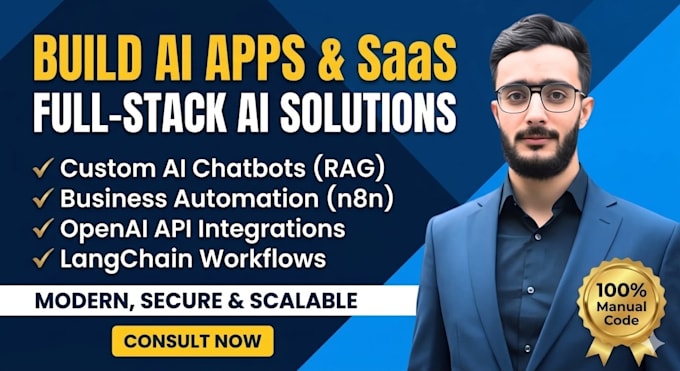develop ai app, ai chatbot, ai saas, ai website, ai software or automation