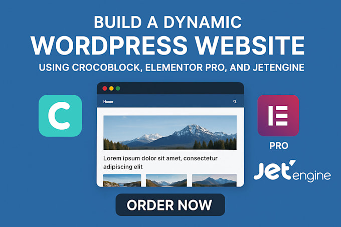 build a dynamic wordpress website using crocoblock, elementor pro and jet engine