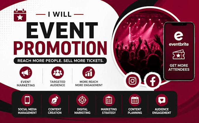 do geo organic event promotion and eventbrite setup, shows and link promotion