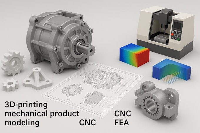 do 3d printing design mechanical product modeling 3d cad design cnc fea cfd stl