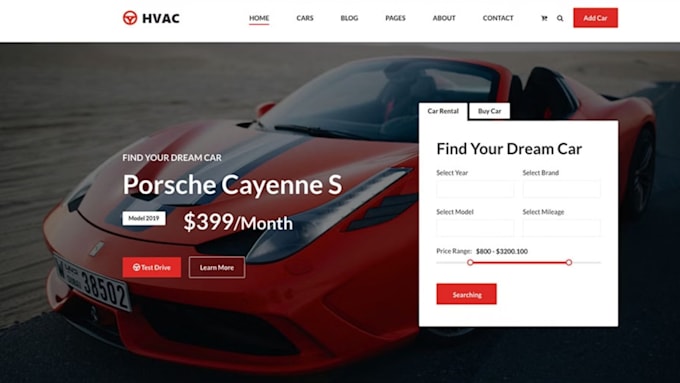 design chauffeur website car detailing limousine car dealer taxi booking website