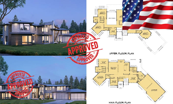Draw architectural plans view point elevation and pe stamp nv nm ok ri ...