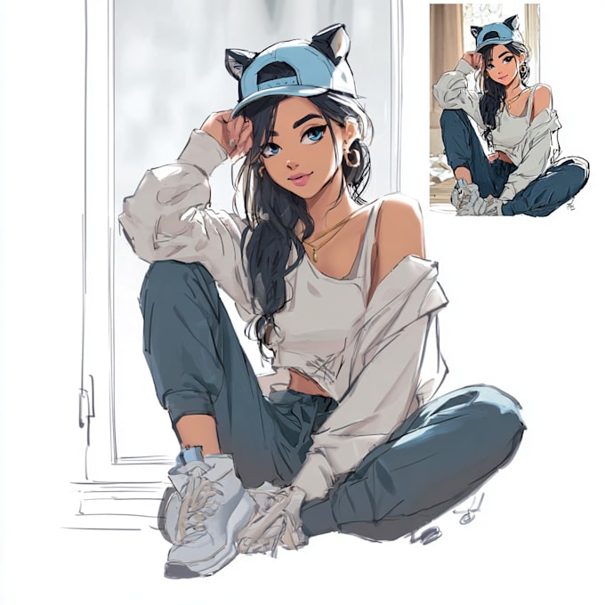 create anime character or portrait design for you