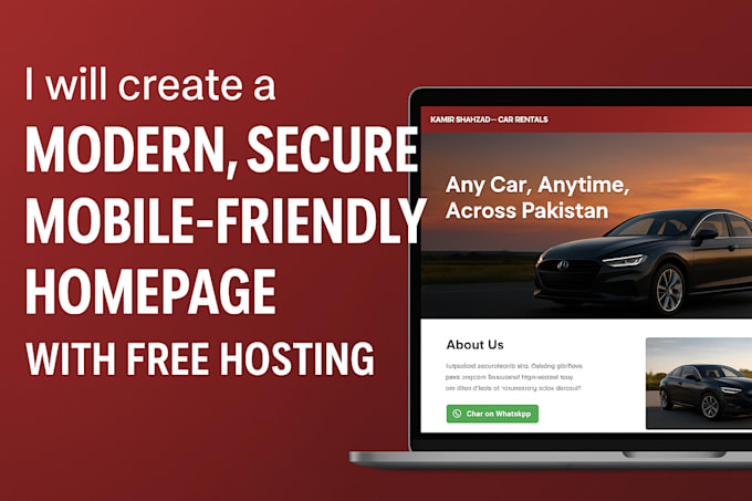 design a modern homepage with free hosting setup