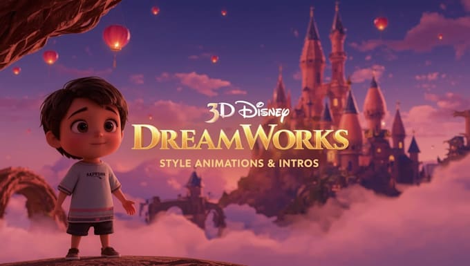 Créer des animations ia en 3d style pixar disney dreamworks, intros de ...