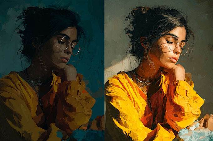 do oil painting portrait and illustrations digitally
