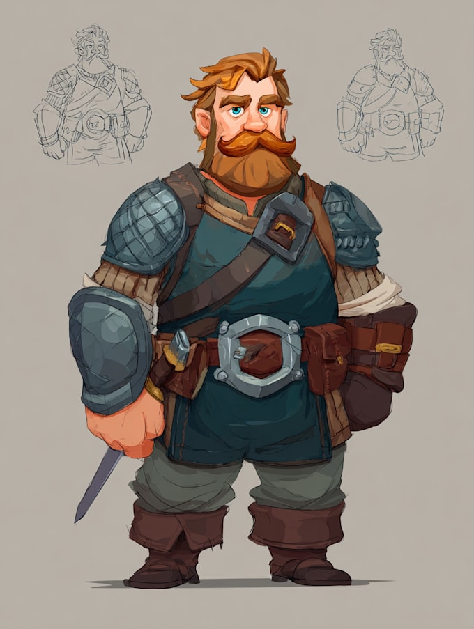 draw 2d game art military character design