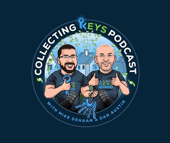 design unique keys podcast thumbnail logo