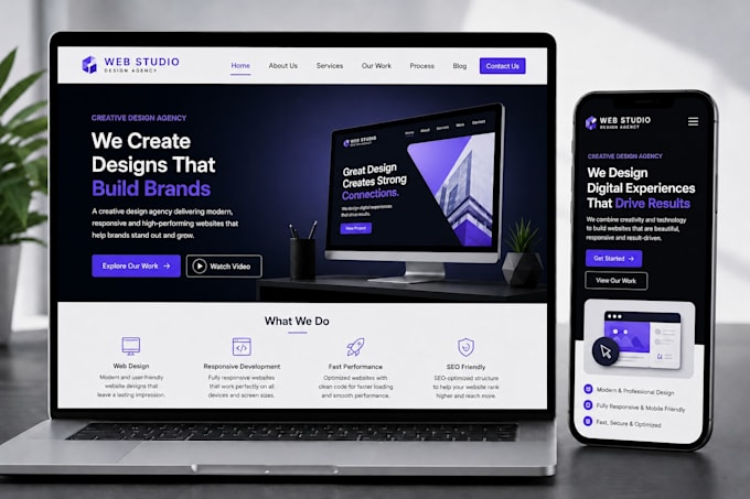 create a professional responsive landing page