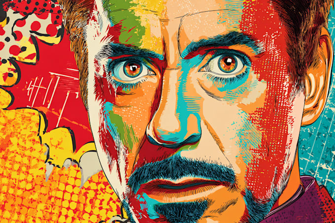 draw custom superhero pop art portrait