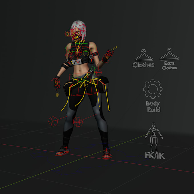create a 3d character model and rig it for animation
