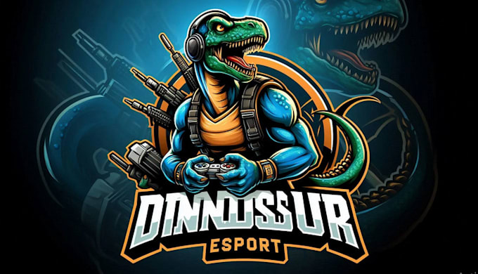 make unique dinosaur logo with t shirt concept