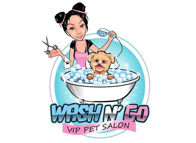 design unique dog wash logo
