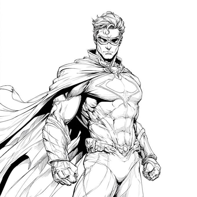 make a concept art superhero character design for comics