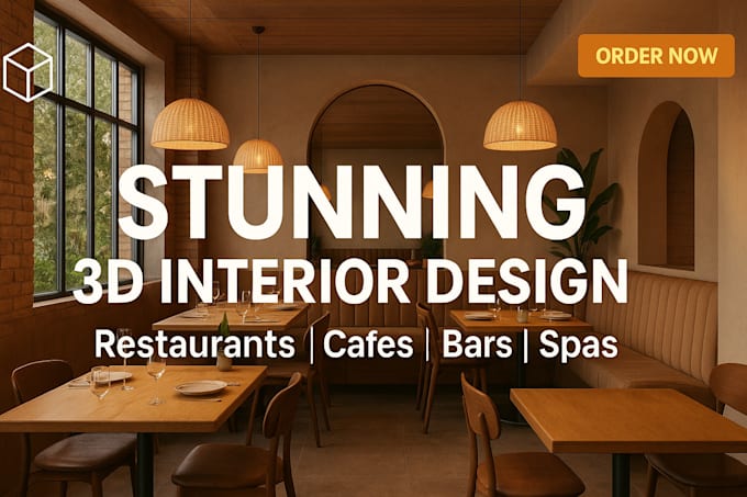 Do 3d interior designs of restaurant, cafe, bar, lounge, pizza shops ...