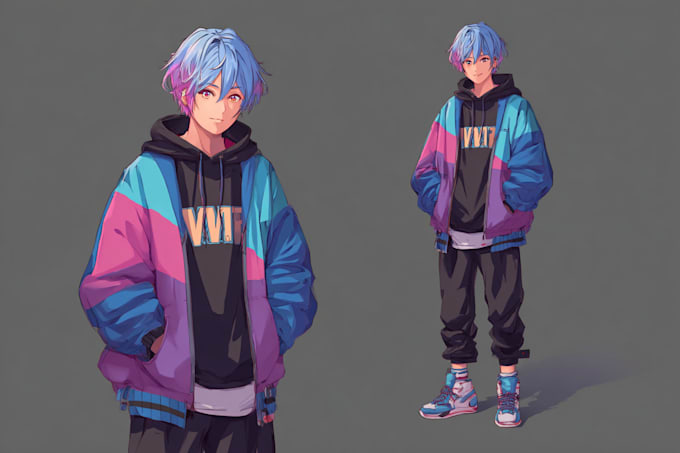 draw 2d anime character for vtuber
