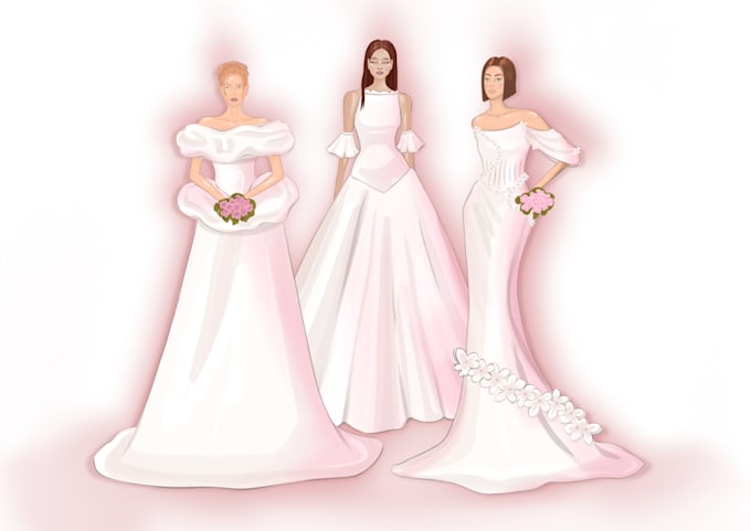 draw a wedding fashion illustration