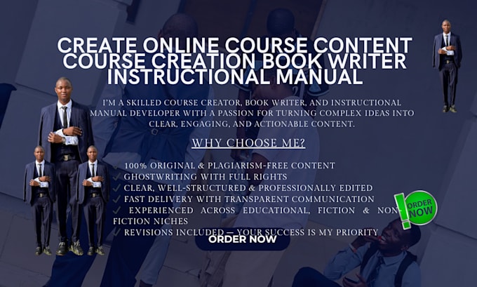 write and develop professional online course content and training materials