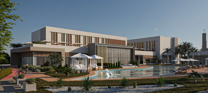 visualise 3d front elevation,exterior design,pool deck,real estate,lumion render