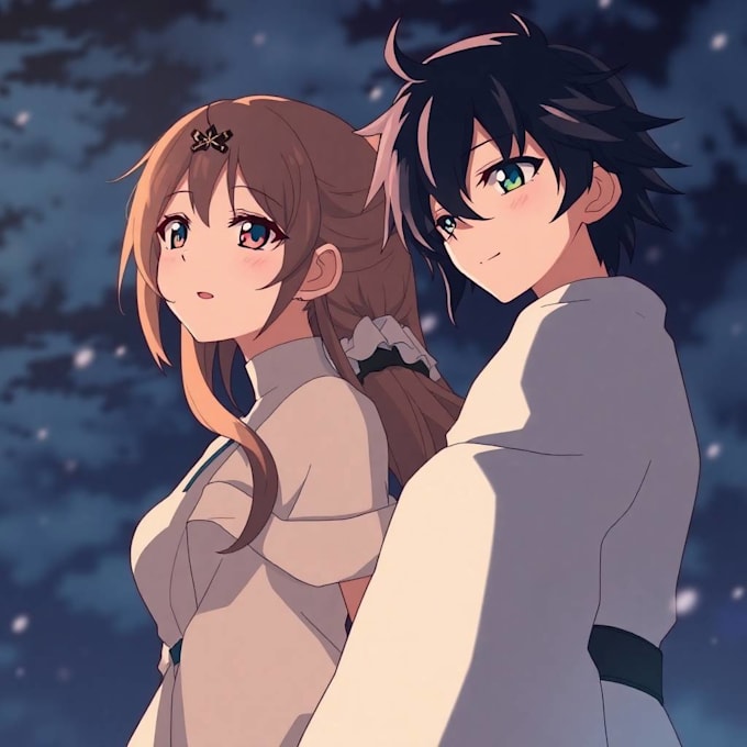 create custom anime couple art or comission illustration art