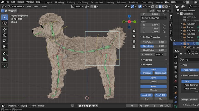 do 3d rigging adjustments in blender and maya
