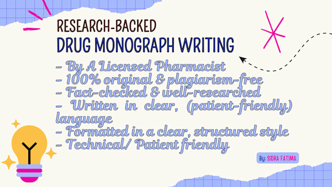 write drug monographs and pharmaceutical articles