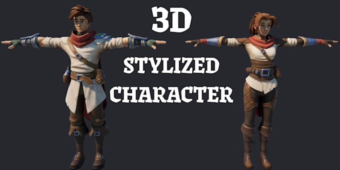 create stylized 3d character model, game ready or 3d printing