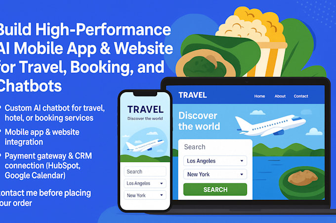 build autonomous trunk ai mobile app and website for travel booking and chatbots