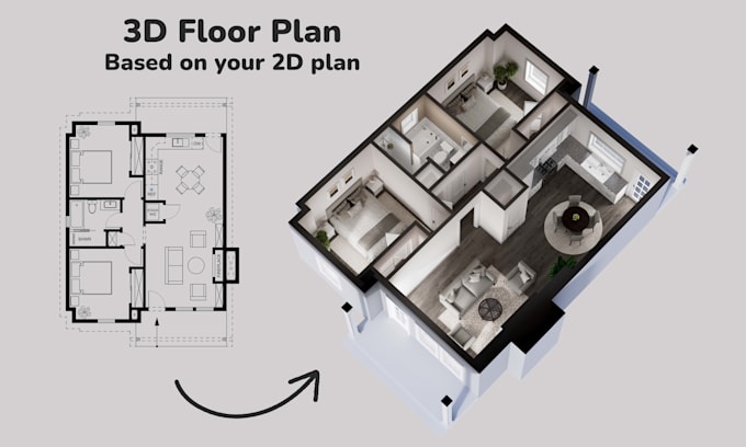 create 3d floor plan renderings for real estate