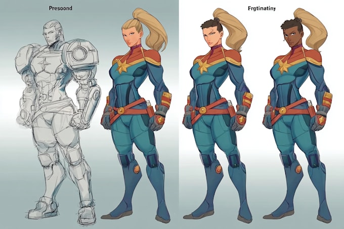 draw superhero character for you