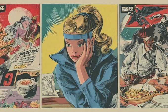 draw a retro vintage comic illustration