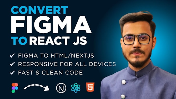 convert figma to react js or next js website