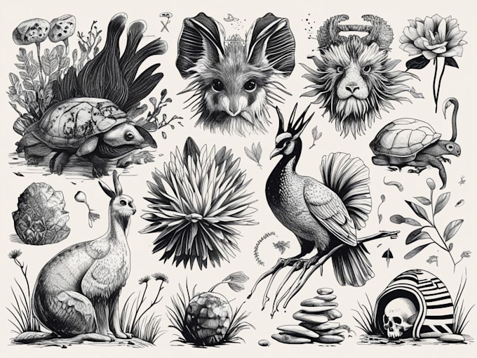 draw black and white illustrations