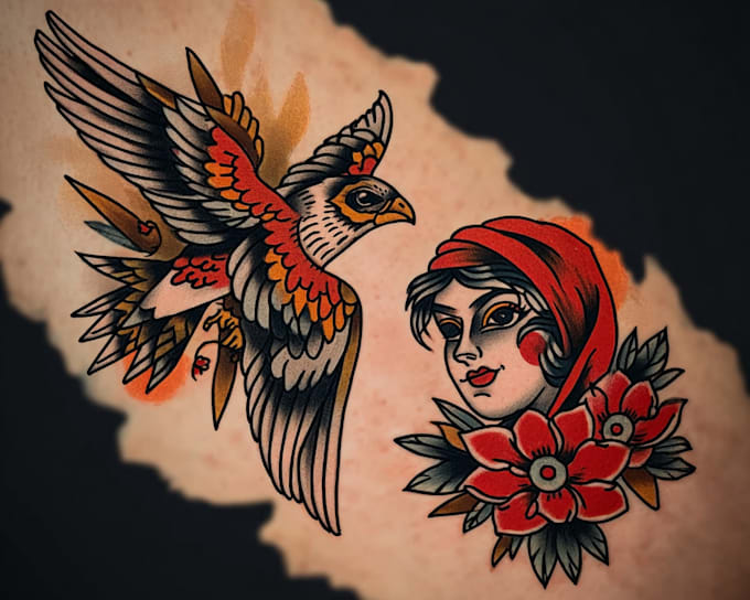 draw american traditional tattoo design