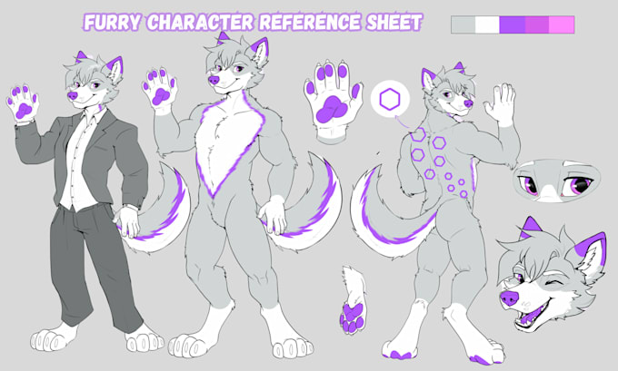 Teken furry character reference sheet furry sfw nsfw anthro ref sheet ...