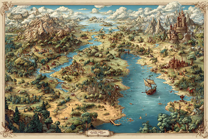 draw your fantasy map illustration arts