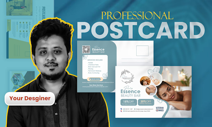 do creative postcard design, media kit, eddm mailer business flyer
