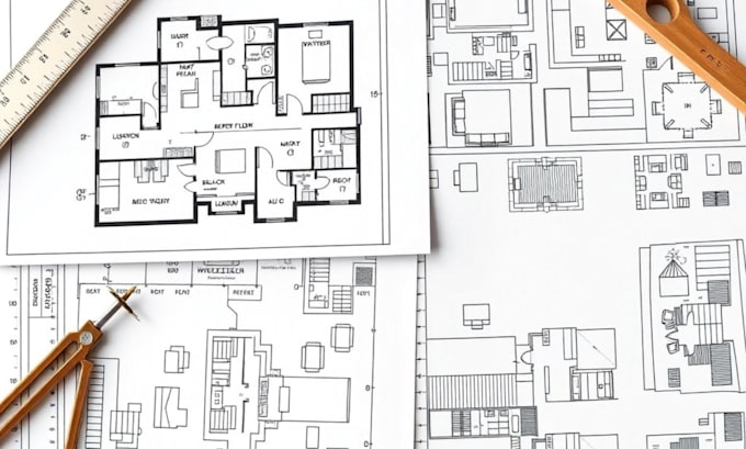 Draw architectural floor plans, elevation, section, roof, site plans in ...