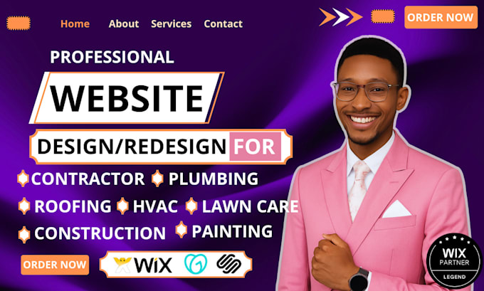 design a contractor hvac roofing painter plumbing solar construction website