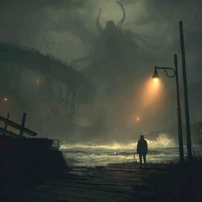 do sci fi horror and fantasy scene concept art illustrations